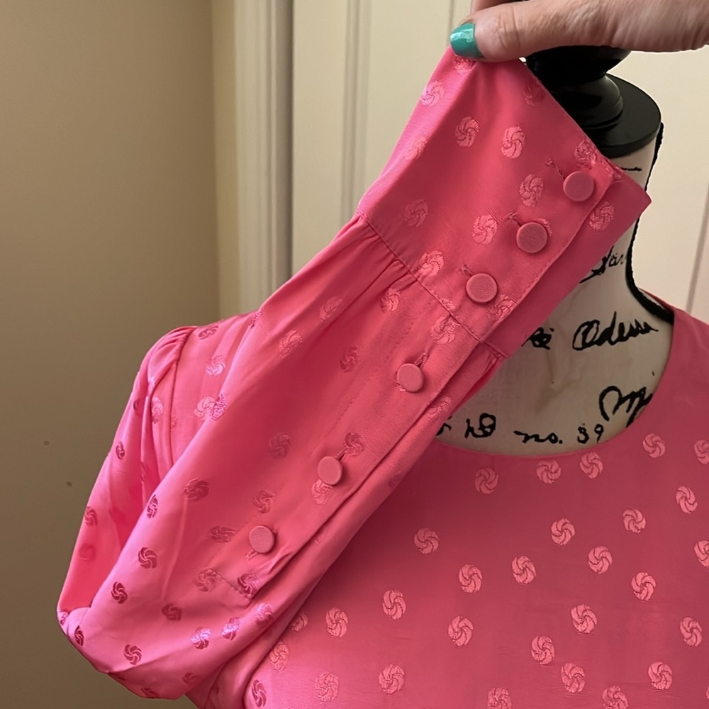 NWT J. Crew Pink Shift Dress Jacquard Floral in Size 10 - Picture 8 of 13